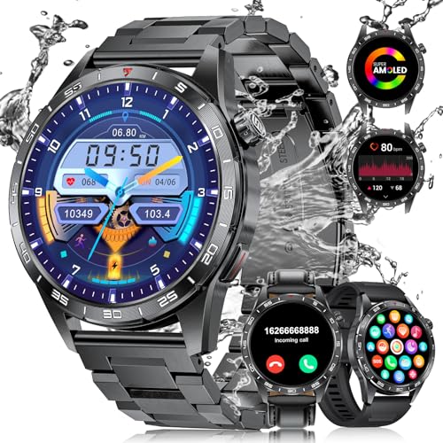 Smartwatch Herren Militär mit Telefonfunktion,3 Armbänders, 111 Sportmodi, IP68 wasserdichte, 400mAh Langer Akkulaufzeit Herzfrequenz/Schrittzähler/Calorie Android iOS Männer Smartwatch Schwarz Smartwatch Herren Militär mit Telefonfunktion,3 Armbänders, 111 Sportmodi, IP68 wasserdichte, 400mAh Langer Akkulaufzeit Herzfrequenz/Schrittzähler/Calorie Android iOS Männer Smartwatch Schwarz von LIGE