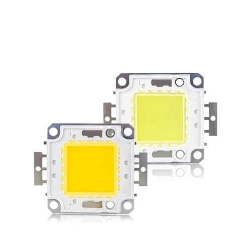 2Pcs 10W 20W 30W 50W 100W COB LED Chip DC 9-12V 30-36V Integrierte Matrix Diode Perlen DIY Flutlicht Scheinwerfer Hohe Leistung,Weiß,100 W von LIGHBIB