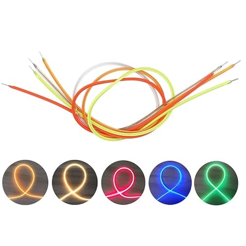 LIGHBIB 3 Stücke DC3V 300mm LED Filament Edison-birne Lampe Teile Led-lampe COB Flexible Filament Glühlampen Licht Zubehör Dioden DIY,Rot,3V 3St von LIGHBIB