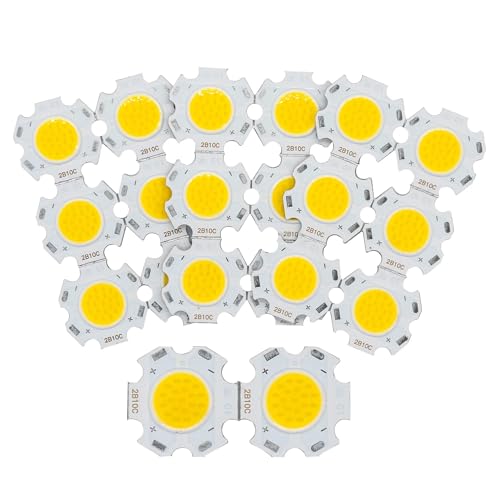 LIGHBIB 20 Stück Hochleistungs-LED-COB-Lampe, 20 Mm, 3 W, 5 W, 7 W, 10 W, 250 MA, Diodenquelle, Chip Im Inneren Von Spotlight-Downlight-Lampen,Natürliches Weiß 4000K,3W 250mA 20mm von LIGHBIB