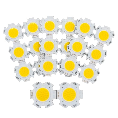 LIGHBIB 20 Stück Hochleistungs-LED-COB-Lampe, 20 Mm, 3 W, 5 W, 7 W, 10 W, 250 MA, Diodenquelle, Chip Im Inneren Von Spotlight-Downlight-Lampen,Natürliches Weiß 4000K,5W 250mA 20mm von LIGHBIB