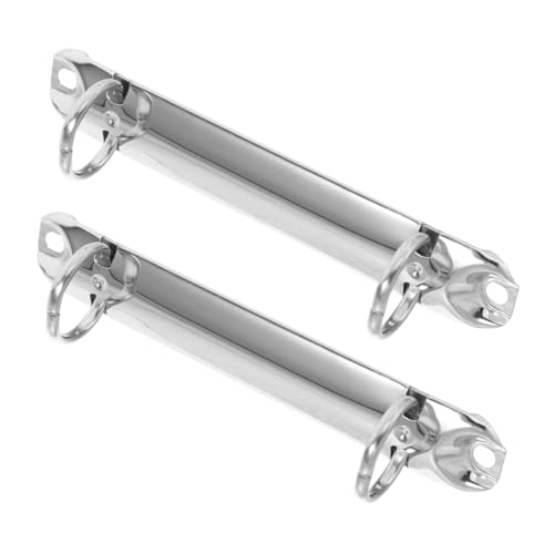 LIGHTAOTAO 2 Stück Binderverschluss Ordnerklammer aus Metall Heftklammer Ringbuchklemme aus Metall Loseblatt-Buchring Ringordner für lose Blätter kleine Binderinge Ringbuch-Clip Eisen Silber von LIGHTAOTAO