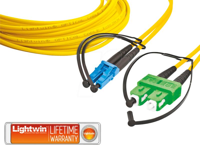 LDP-09 LC-SCA3 - Duplex LWL Patchkabel, SM OS2, LC - SC/APC, 3 m von LIGHTWIN