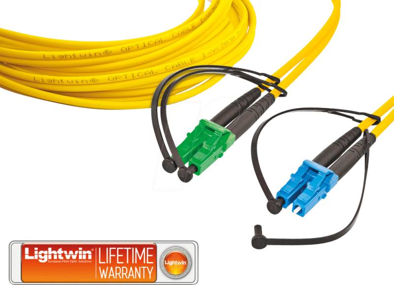 LDP-09 LCA-LC2 - Duplex LWL Patchkabel, SM OS2, LC/APC - LC, 2 m von LIGHTWIN