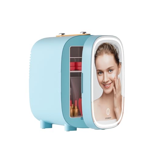 DF01A Mini Kosmetik Kühlschrank, 4L Mini-Kühlschrank mit 3-stufig LED Spiegel, Geräuscharm, Kleiner Hautpflege Kühlschrank mit Kühl- und Heizfunktion, Tragbares Design für Schlafzimmer, Büro und Auto DF01A Mini Kosmetik Kühlschrank, 4L Mini-Kühlschrank mit 3-stufig LED Spiegel, Geräuscharm, Kleiner Hautpflege Kühlschrank mit Kühl- und Heizfunktion, Tragbares Design für Schlafzimmer, Büro und Auto von LIGIANT