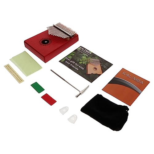 LIGIGWASH 1 Satz Daumen Anfänger Finger tragbar Schlüssel musikinstrumente musical instruments Handklavier Anfängerinstrument Mini-Kalimba-Klavier Kalimba für Anfänger Mahagoni rot von LIGIGWASH