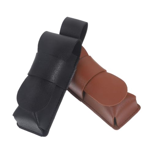LIGIGWASH 2er-packung Mundharmonika-etui Aus Leder Einzelne Mundharmonikatasche Zubehör Für Mundharmonikas Mundharmonikahülle Mundharmonikahalter Mundharmonika-ledertasche Instrumentenhalter von LIGIGWASH