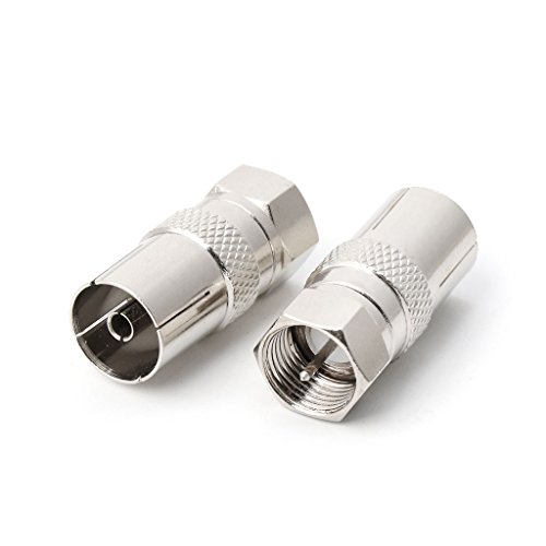 LIGSLN 2 x F-Stecker auf RF-Koaxial-TV-Antennenbuchse, RF-Adapter von LIGSLN