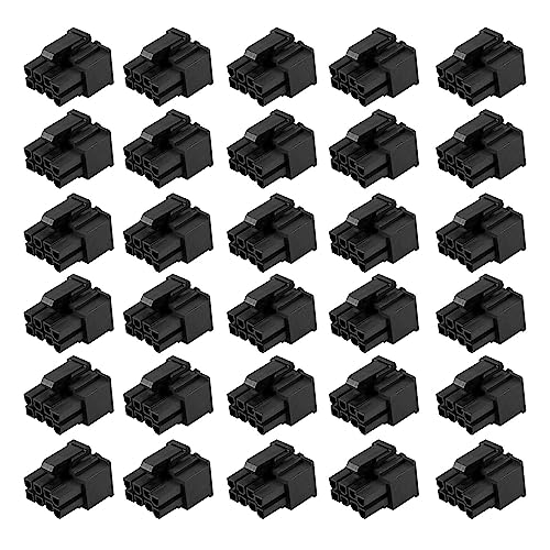 LIGSLN 30 Stück 8-Pin Stecker 6+2P Typ Hülse Für PC Computer Grafikkarte GPU PC Computer Grafikkarte GPU Kabel Entfernung Und Einsetzen Push In-8-Pin Drahtstecker (6+2-Pin) Schwarze Farbe von LIGSLN