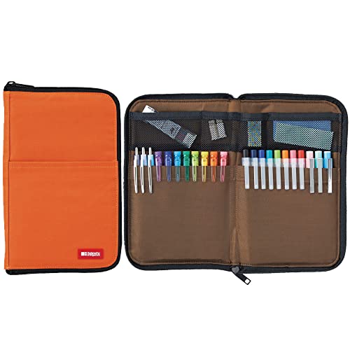 LIHITLAB Schlanke Stift-/Bleistifttasche, breit, 1,9 x 14,9 x 21,6 cm, Orange (A7653-4) von Lihit Lab