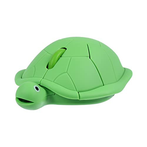 Kabellose Maus Schildkrötenform Computer Maus 1600DPI niedlich Cartoon Leise Funkmaus für Kinder Mädchen Tragbare Wireless Mouse für Links und Rechtshänder, PC/Laptop/Windows/Linux, Geschenk (Grün) von LIKE SHOW