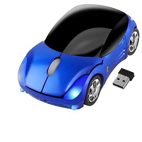 Kabellose Maus Sportwagen Design Funkmaus, 2,4 GHz 1600DPI PC Maus Laptop Maus Wireless Optische Maus mit USB Nano Empfänger, Auto Style Maus für Windows/Mac/Linux, Office Home, Geschenk, Blau von LIKE SHOW