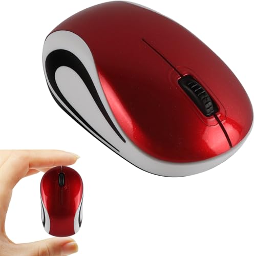 LIKE SHOW Kabellose Maus,Mini Kinder Maus für Kinder von 3–7 Jahren, 3 Tasten, 1600 DPI,2,4 Ghz Ultramobile Kabellose Maus,Maus Laptop für Notebook und PC (Rot) von LIKE SHOW