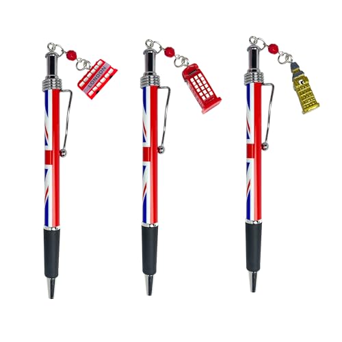 LILAJ Set mit 3 Londoner Charm-Stiften – mit Union Jack, Bus, Royal Guard, Briefkasten und Iconinc Big Ben, Tower Bridge Designs – ikonisches Londoner Wahrzeichen Geschenk – perfektes britisches von LILAJ