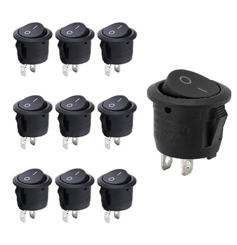 5 Stück Kippschalter 12v,Ein Aus Schalter 2 Polig,Mini Wippschalter Mikroschalter Kfz für Lampenschalter Switch Taster,Schwarz Rocker Rund,Einbau Wohnmobil,Auto Boot Haushaltsgeräte,Einrastbare (C) 5 Stück Kippschalter 12v,Ein Aus Schalter 2 Polig,Mini Wippschalter Mikroschalter Kfz für Lampenschalter Switch Taster,Schwarz Rocker Rund,Einbau Wohnmobil,Auto Boot Haushaltsgeräte,Einrastbare (C) von LILIKAI