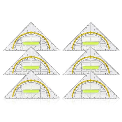 6 Geodreieck Mit Griff,16cm Lineal Set Geodreiecke Klein Flexibel Aus Kunststoff Transparent Grundschule Klasse Geo Dreieck GroßEs Geometrie-Set Winkelmesser Schule für BüRo Designer SchulbüRo Malerei 6 Geodreieck Mit Griff,16cm Lineal Set Geodreiecke Klein Flexibel Aus Kunststoff Transparent Grundschule Klasse Geo Dreieck GroßEs Geometrie-Set Winkelmesser Schule für BüRo Designer SchulbüRo Malerei von LILIKAI