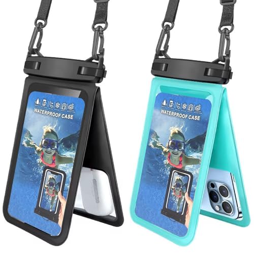 Wasserdichte Handy-Tasche mit doppeltem Platz (2 Stück) – universelle wasserdichte Handy-Schutzhülle mit Umhängeband, kompatibel mit iPhone 16/15/14/13/12 Pro Max und Smartphones bis zu 8 Zoll von LILLBJORNEN
