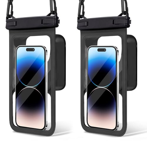 Wasserdichte Handy-Tasche mit doppeltem Platz (2 Stück) – universelle wasserdichte Handy-Schutzhülle mit Umhängeband, kompatibel mit iPhone 16/15/14/13/12 Pro Max und Smartphones bis zu 8 Zoll von LILLBJORNEN