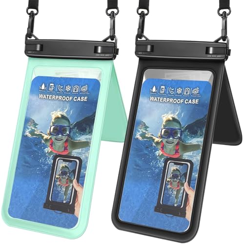 Wasserdichte Handy-Tasche mit doppeltem Platz (2 Stück) – universelle wasserdichte Handy-Schutzhülle mit Umhängeband, kompatibel mit iPhone 16/15/14/13/12 Pro Max und Smartphones bis zu 8 Zoll von LILLBJORNEN