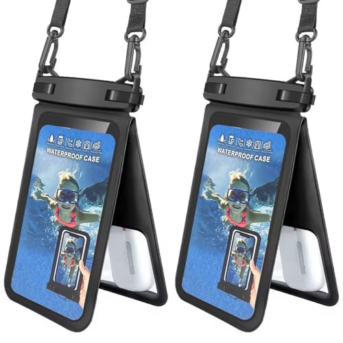 Wasserdichte Handy-Tasche mit doppeltem Platz (2 Stück) – universelle wasserdichte Handy-Schutzhülle mit Umhängeband, kompatibel mit iPhone 16/15/14/13/12 Pro Max und Smartphones bis zu 8 Zoll von LILLBJORNEN