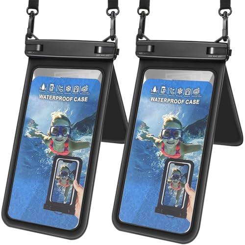 Wasserdichte Handy-Tasche mit doppeltem Platz (2 Stück) – universelle wasserdichte Handy-Schutzhülle mit Umhängeband, kompatibel mit iPhone 16/15/14/13/12 Pro Max und Smartphones bis zu 8 Zoll von LILLBJORNEN