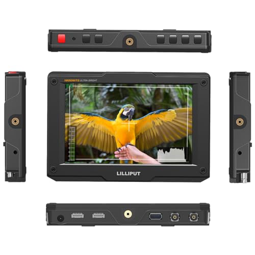 Lilliput H7S 7 Zoll Kameramonitor (1800 Nits, 3G-SDI & 4K HDMI, Full HD 1920×1200, HDR 3D‑LUT, Dual Akku) – ultraleichter Kamera-Feldmonitor für DSLR, Cine-Kamera, Broadcast & Studio von LILLIPUT