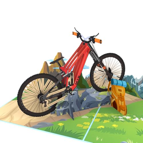 LIMAH® Pop Up Karte Fahrrad - Geburtstagskarte Mountainbike für Radfahrer, Geschenkidee zum Geburtstag für Mann und Frau - Geldgeschenk, Gutschein für Fahrradtour, MTB oder E-Bike von LIMAH
