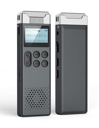 LIMENAMICS Digitales Diktiergerät - 32GB 3072kbps Eingebauter Flash-Speicher Sprachaktiviertes Aufnahmegerät, One-Touch-Aufnahme mit Passwort MP3-Player für Vortrag, Vorlesung, Interview, Meeting von LIMENAMICS