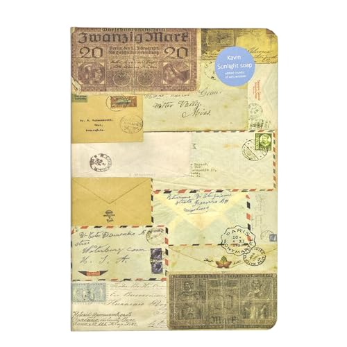 LIMEQKI Tagebuch Für Erwachsene Retro, Klein Gefühlstagebuch mit 80 Fotos/160 Seiten Malerei Kraftpapier B6 19 x 13 cm (Blau) von LIMEQKI