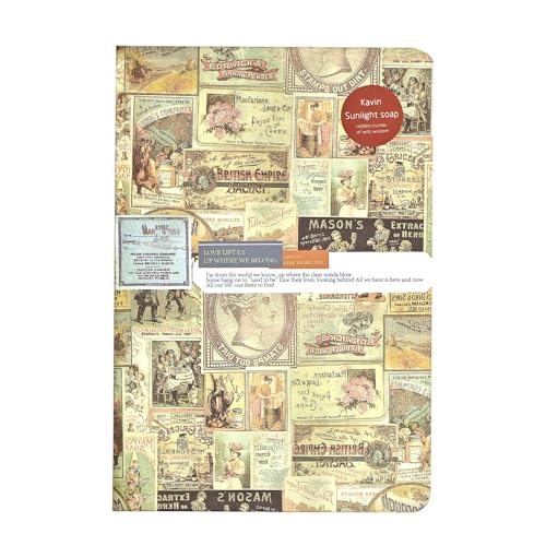 LIMEQKI Tagebuch Für Erwachsene Retro, Klein Gefühlstagebuch mit 80 Fotos/160 Seiten Malerei Kraftpapier B6 19 x 13 cm (Orange) von LIMEQKI