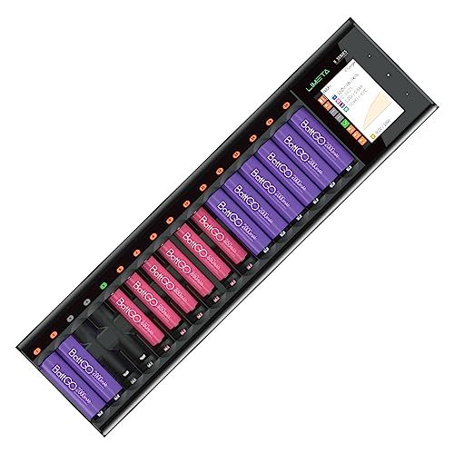 LIMETA 16 Bay AA AAA akku ladegerät - Universal USB Type-C Batterieladegerät LCD Display - Wiederaufladbare Schnellladegerät Akku Batterien Li-lon LiHv NI-MH NI-Cd LIMETA 16 Bay AA AAA akku ladegerät - Universal USB Type-C Batterieladegerät LCD Display - Wiederaufladbare Schnellladegerät Akku Batterien Li-lon LiHv NI-MH NI-Cd von LIMETA