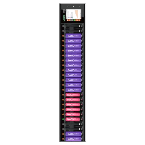 LIMETA 24 Bay AA AAA akku ladegerät - Universal USB Type-C Batterieladegerät LCD Display - Wiederaufladbare Schnellladegerät Akku Batterien Li-lon LiHv NI-MH NI-Cd LIMETA 24 Bay AA AAA akku ladegerät - Universal USB Type-C Batterieladegerät LCD Display - Wiederaufladbare Schnellladegerät Akku Batterien Li-lon LiHv NI-MH NI-Cd von LIMETA