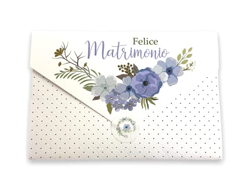 Geschenkkarte für Hochzeit, Geldbörse, Innenumschlag für Geschenke Hochzeit inklusive - mit Etikett mit Umschlag, 11 x 16 cm (Lila) von LINA OFFICINE GRAFICHE CREATIVE