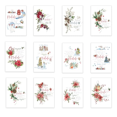 LINA OFFICINE GRAFICHE CREATIVE 12er Set Weihnachtskarten Weihnachten mit Umschlag Kartenhalter 34-999 von LINA OFFICINE GRAFICHE CREATIVE