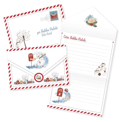 LINA OFFICINE GRAFICHE CREATIVE Brief für Weihnachtsmann Schneemann mit Briefkasten von LINA OFFICINE GRAFICHE CREATIVE
