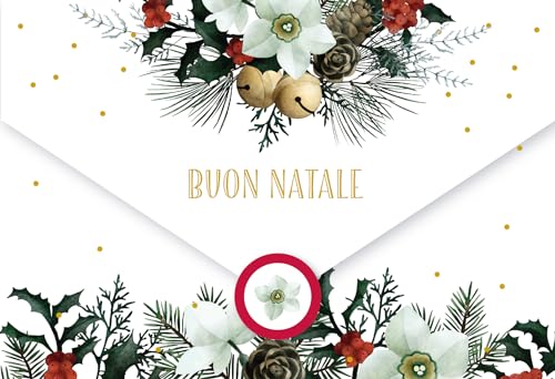 LINA OFFICINE GRAFICHE CREATIVE Grußkarte Weihnachten Italienisch Format 16 x 11 Geldhalter Weihnachtsgeschenk 96-907 von LINA OFFICINE GRAFICHE CREATIVE