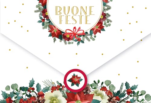 LINA OFFICINE GRAFICHE CREATIVE Grußkarte Weihnachten Italienisch Format 16 x 11 Geldhalter Weihnachtsgeschenk 96-909 von LINA OFFICINE GRAFICHE CREATIVE