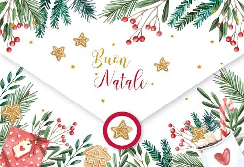 LINA OFFICINE GRAFICHE CREATIVE Italienische Weihnachtskarte im Format 16 x 11 cm, Weihnachtsgeschenk, 96-910 von LINA OFFICINE GRAFICHE CREATIVE