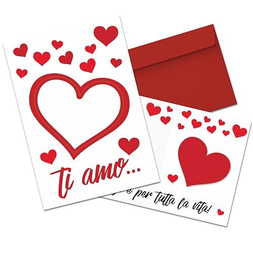 LINA OFFICINE GRAFICHE CREATIVE Valentinstagskarte im Format 17 x 12 cm mit dem Schriftzug TIA MO von LINA OFFICINE GRAFICHE CREATIVE