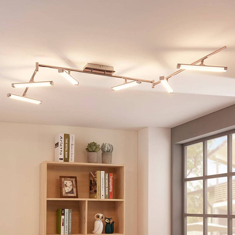 Lindby LED-Deckenleuchte Pilou, 6-flg., dimmbar, chrom von LINDBY
