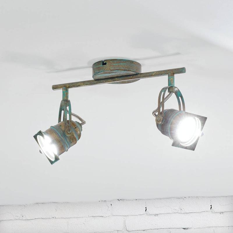 Lindby Deckenstrahler Janek, 2-flg., grün, Metall, 33 cm von LINDBY