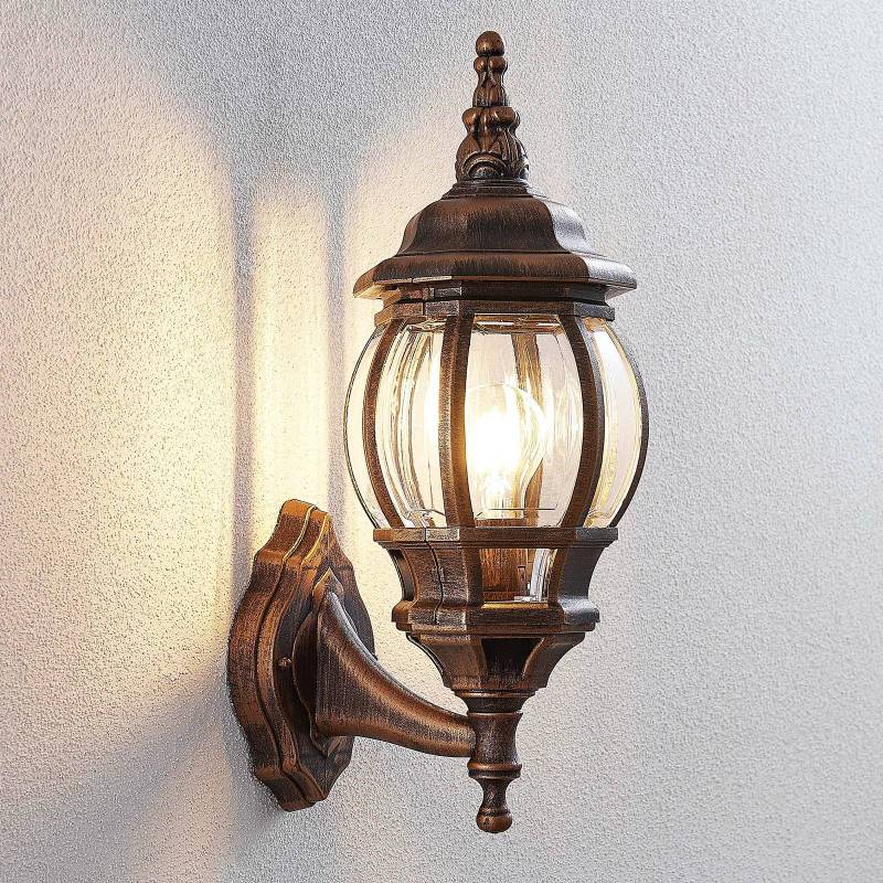 Lindby Außenwandleuchte Nadesha, Höhe 47 cm, gold gebürstet von LINDBY