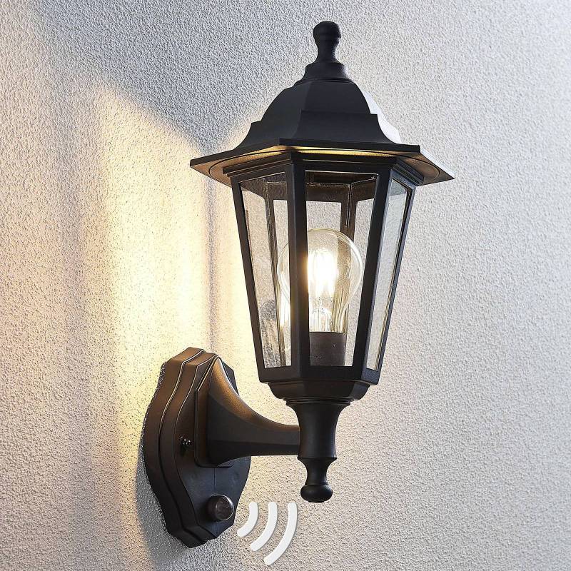 Lindby Außenwandleuchte Nane, Sensor, Laterne, seewasserfest von LINDBY