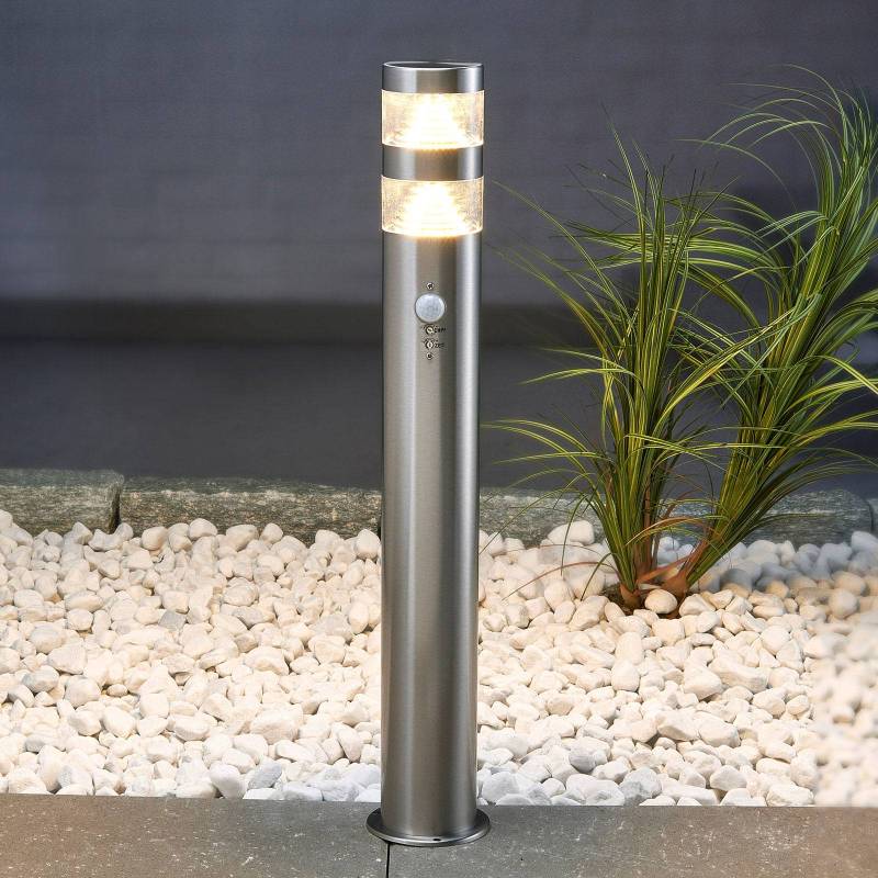 Lindby LED-Wegeleuchte Lanea, 60 cm, grau, Sensor, IP44 von LINDBY