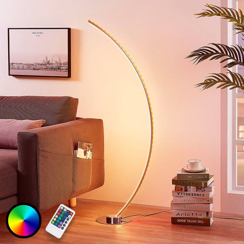 C-förmige RGB-LED-Stehlampe Amaro von LINDBY