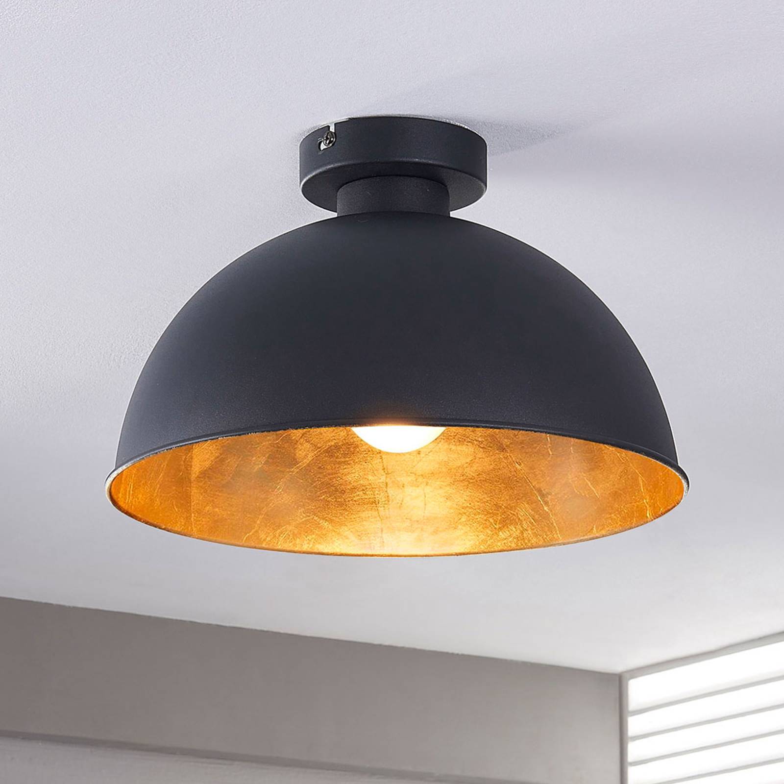 Lindby Deckenleuchte Lya, Ø 31 cm, schwarz-gold, Metall, E27 Lindby Deckenleuchte Lya, Ø 31 cm, schwarz-gold, Metall, E27 von LINDBY
