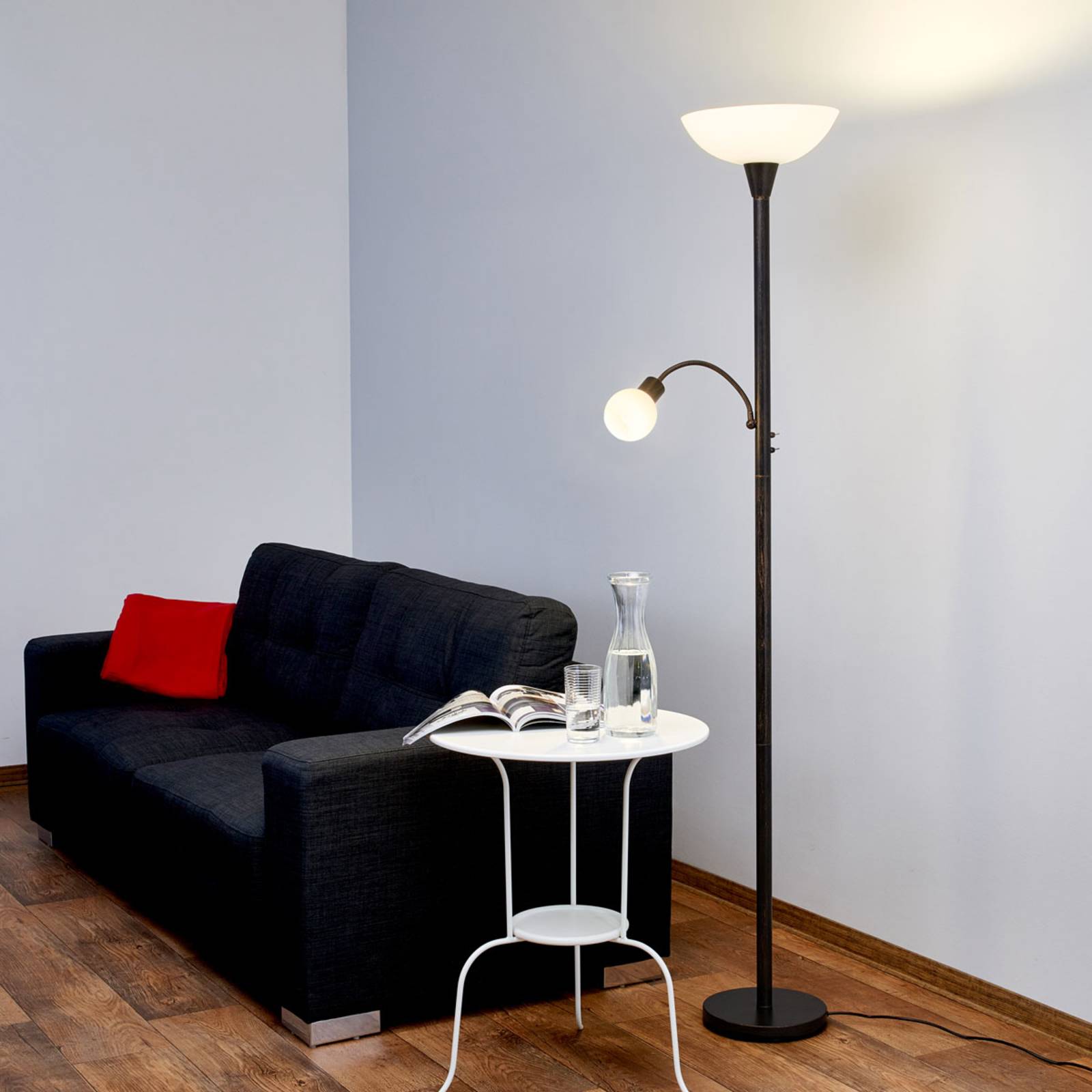 Lindby Stehlampe Elaina, Leselicht, rostfarben, 180 cm, E27 Lindby Stehlampe Elaina, Leselicht, rostfarben, 180 cm, E27 von LINDBY