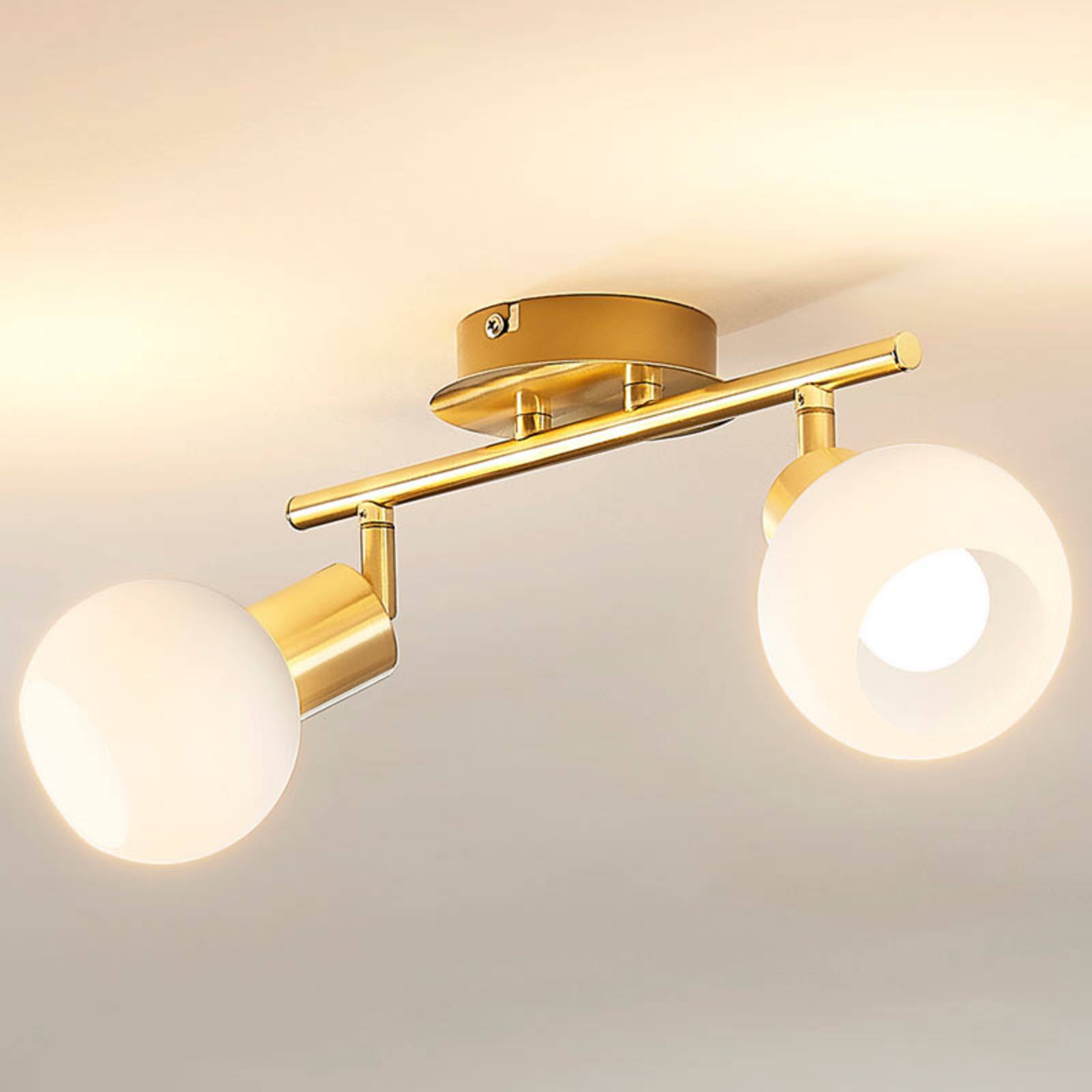 Lindby Deckenlampe Elaina, 30 cm, 2-flg., messing, Glas, E14 Lindby Deckenlampe Elaina, 30 cm, 2-flg., messing, Glas, E14 von LINDBY