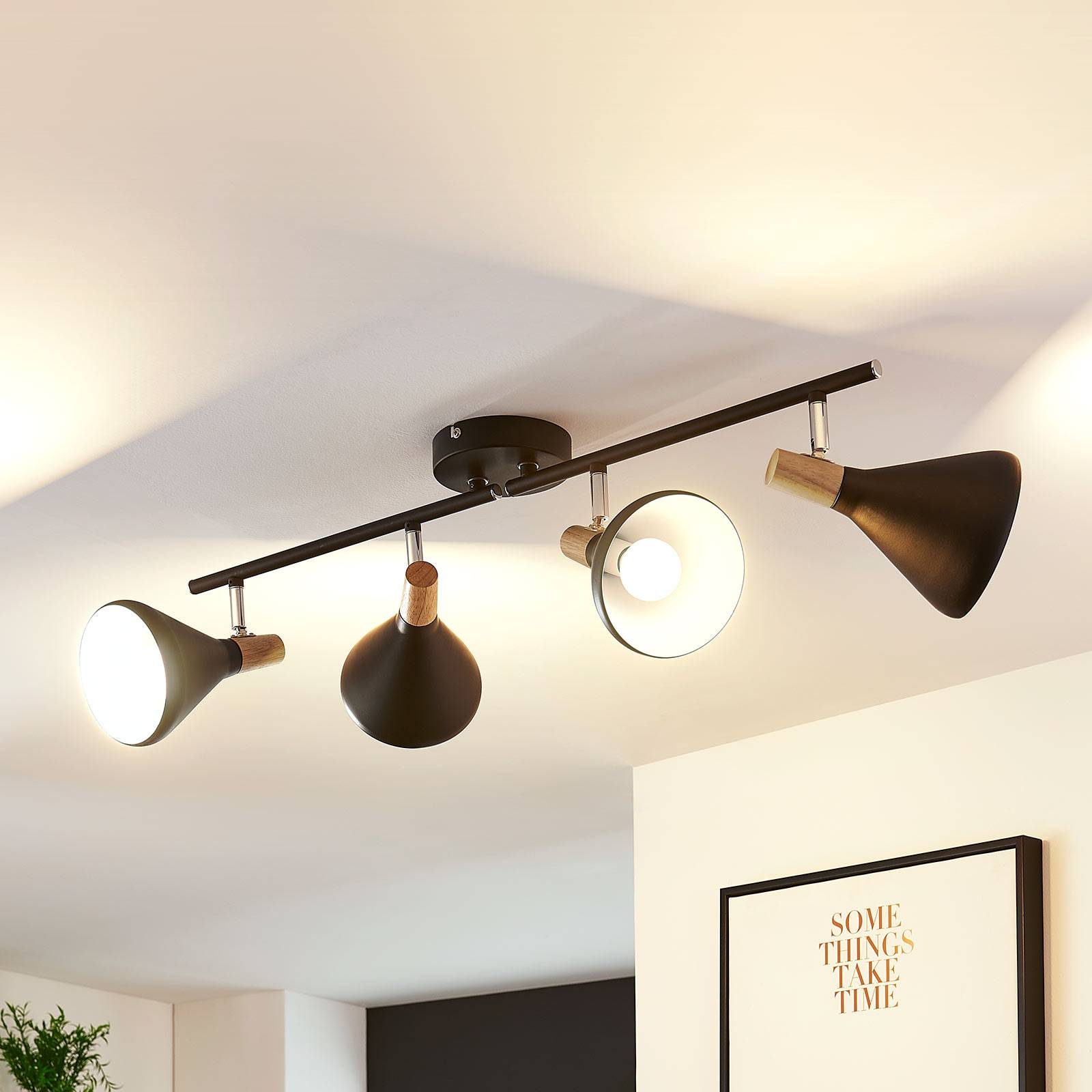 Lindby Deckenleuchte Arina, 68 cm, schwarz, 4-flammig, E14 Lindby Deckenleuchte Arina, 68 cm, schwarz, 4-flammig, E14 von LINDBY
