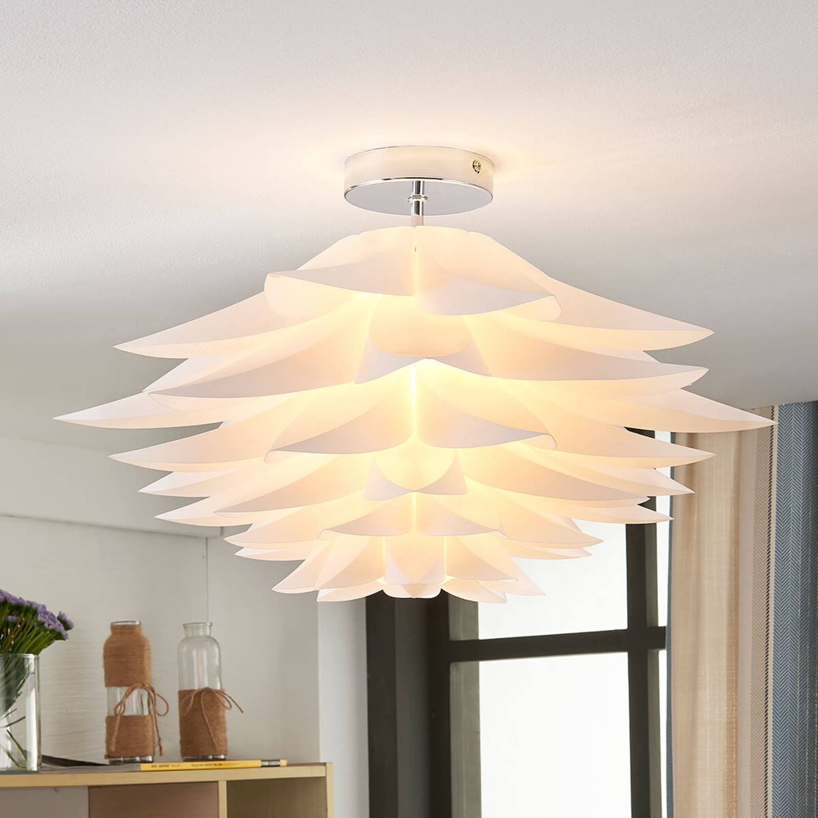 Lindby Deckenleuchte Rimon, weiß, Kunststoff, Ø 50 cm, E27 Lindby Deckenleuchte Rimon, weiß, Kunststoff, Ø 50 cm, E27 von LINDBY